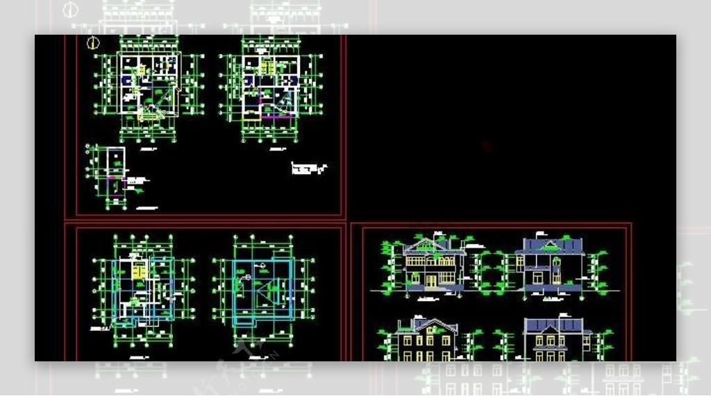 二层带阁楼层经济实用型别墅设计图11x12