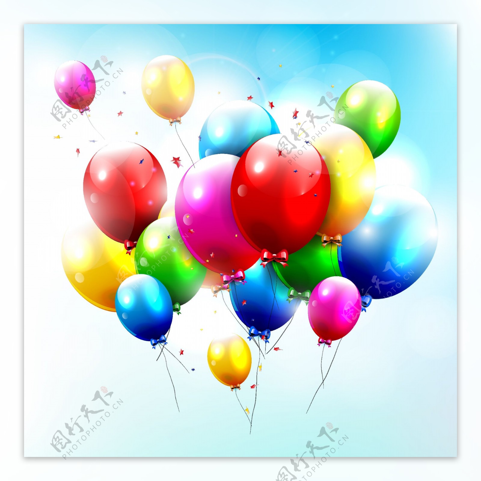 彩色气球装饰文本背景矢量素材