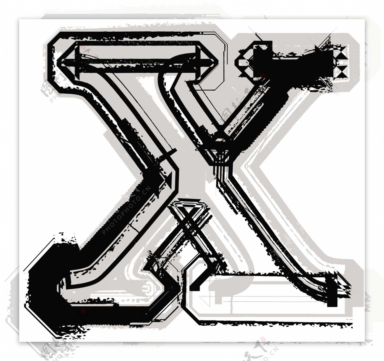 垃圾字体字母X