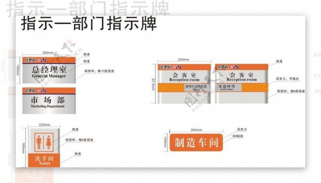 橙色系导视牌设计