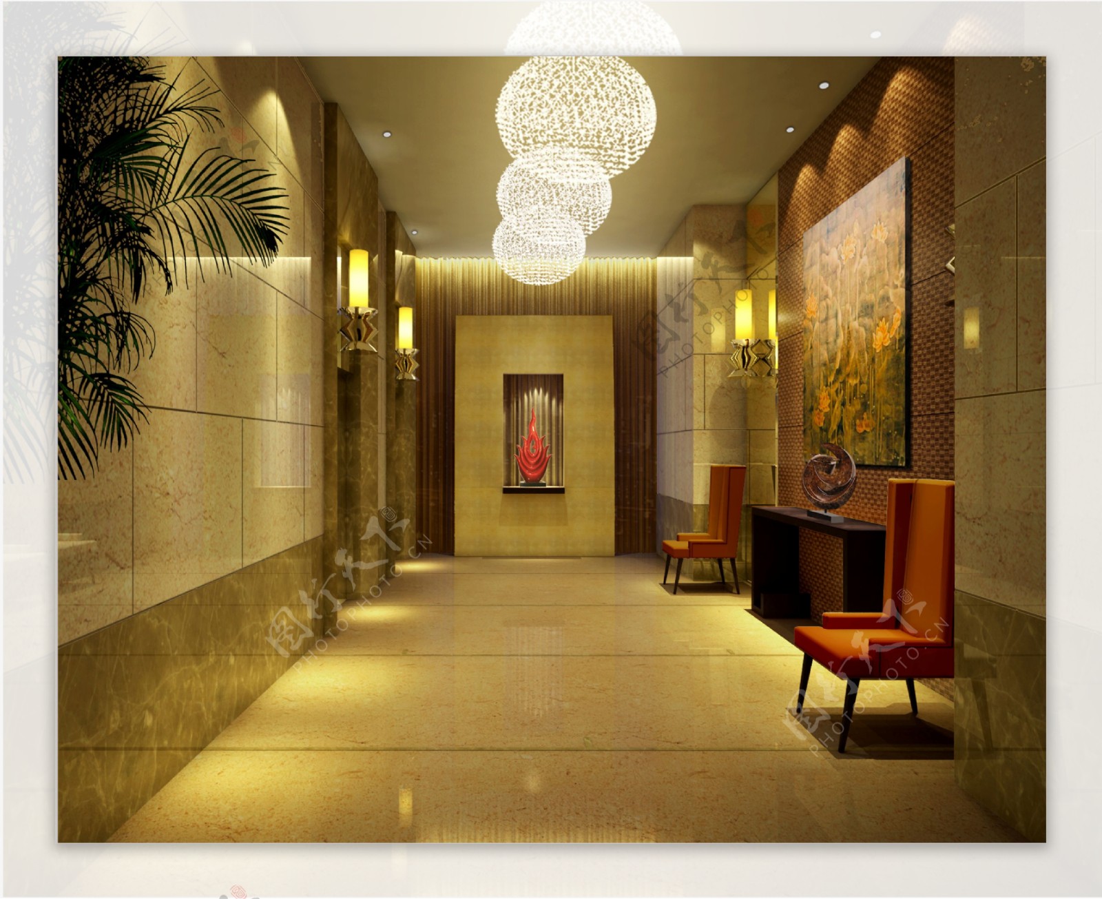 酒店电梯厅效果图图片