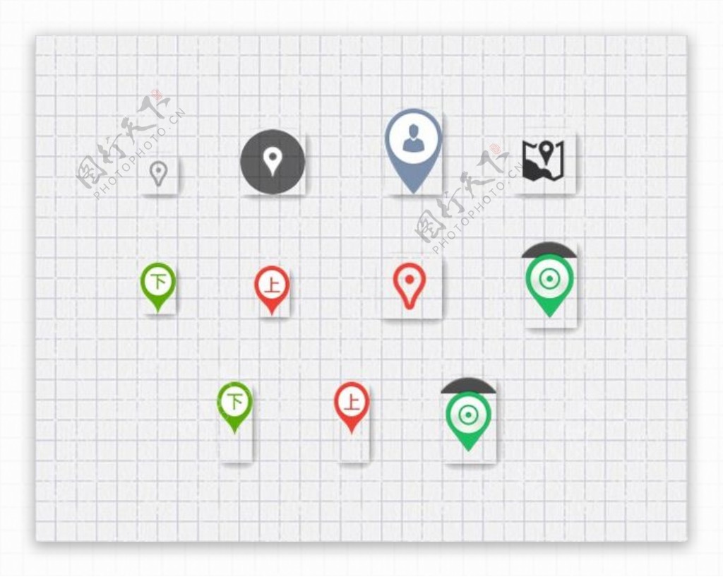 交通地图位置钉图标合集