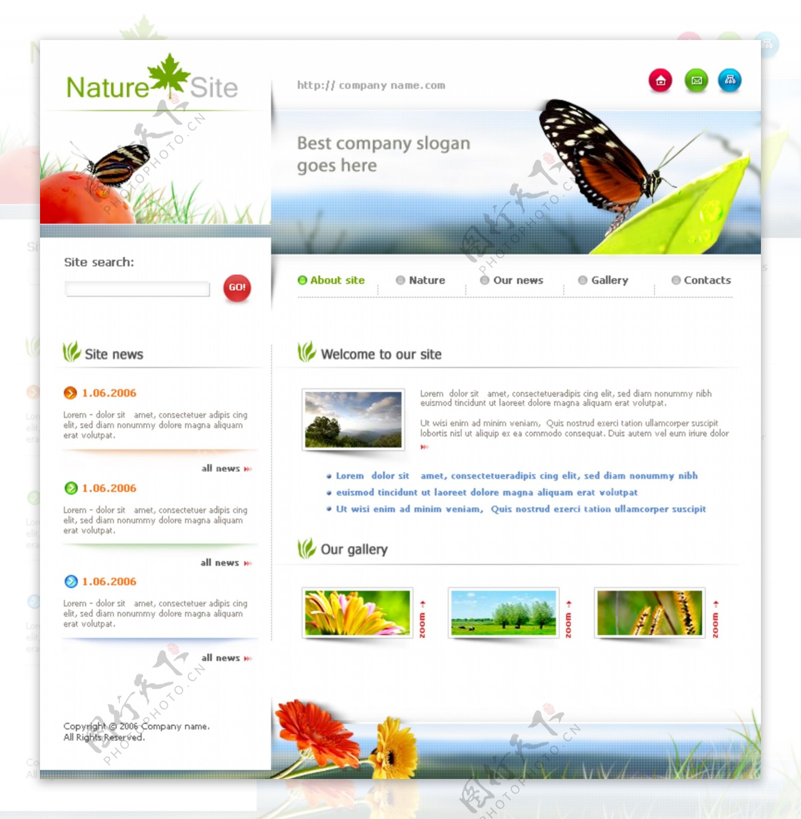 天然生态研究网页模板