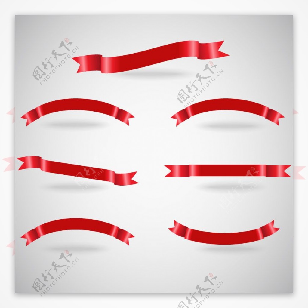 红色丝带设计矢量素材