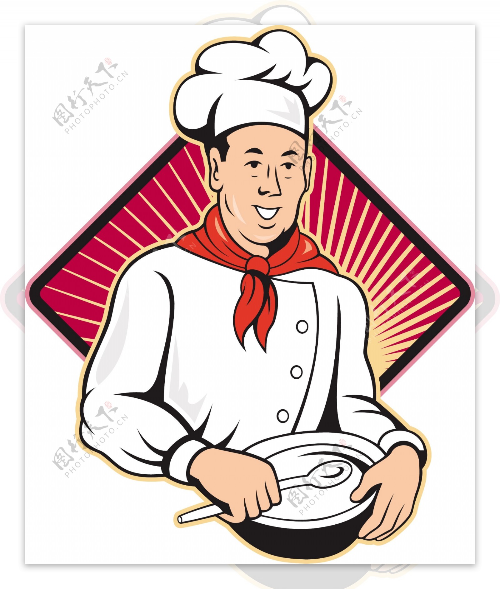 厨师厨师贝克搅拌碗卡通