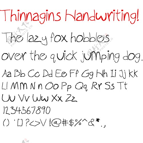 thinnagins手写字体