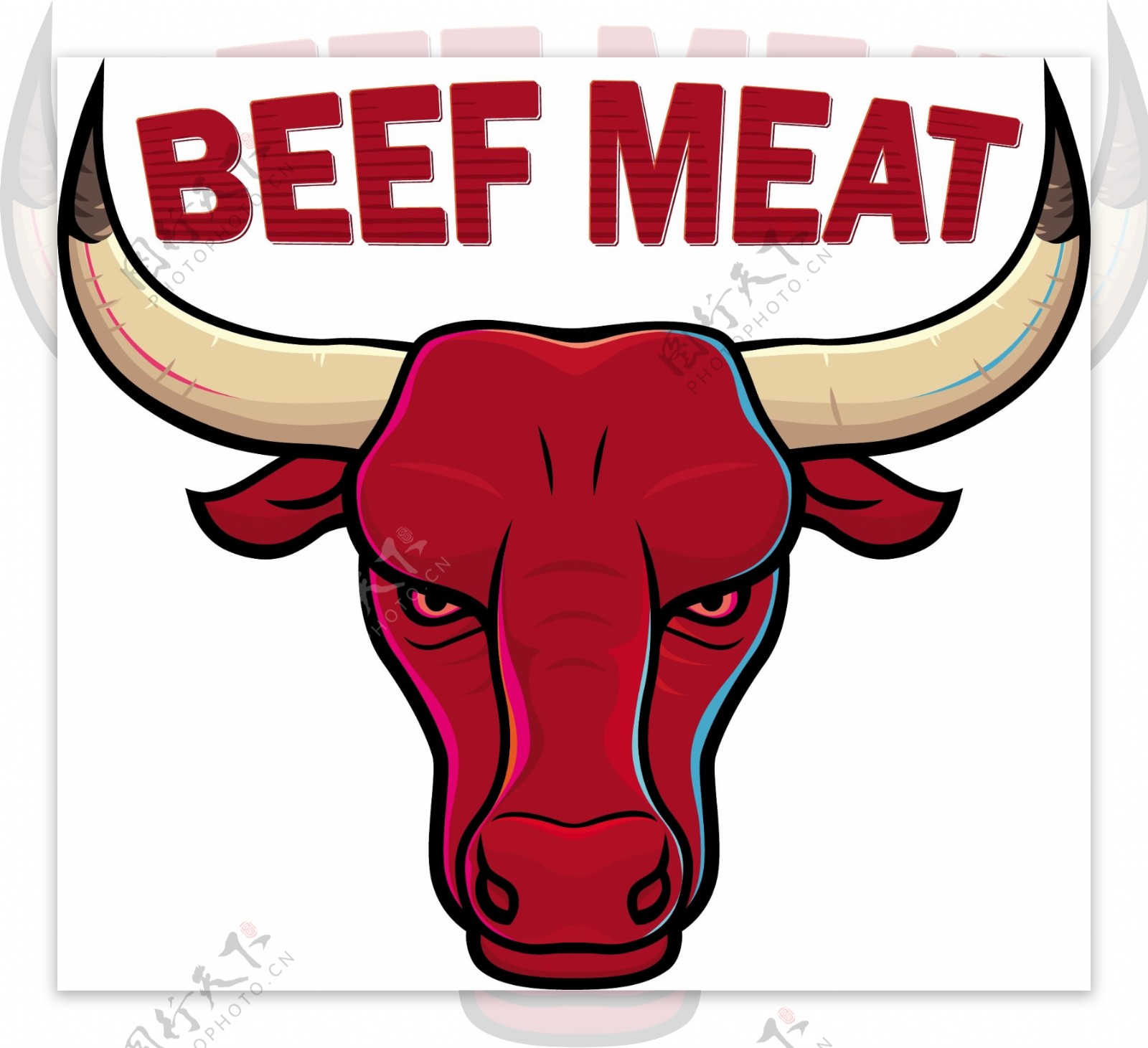 牛肉logo设计图片