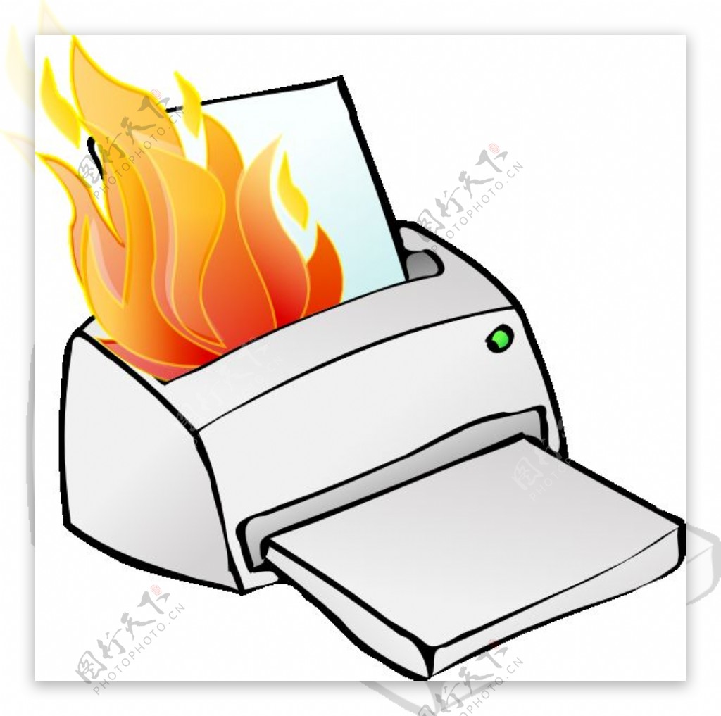 打印机燃烧的剪贴画