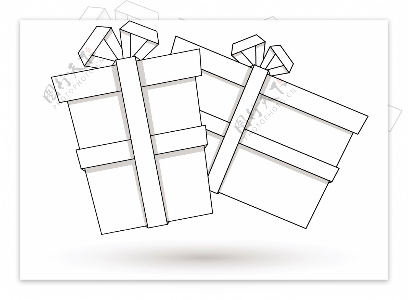 纸礼品盒圣诞矢量插画