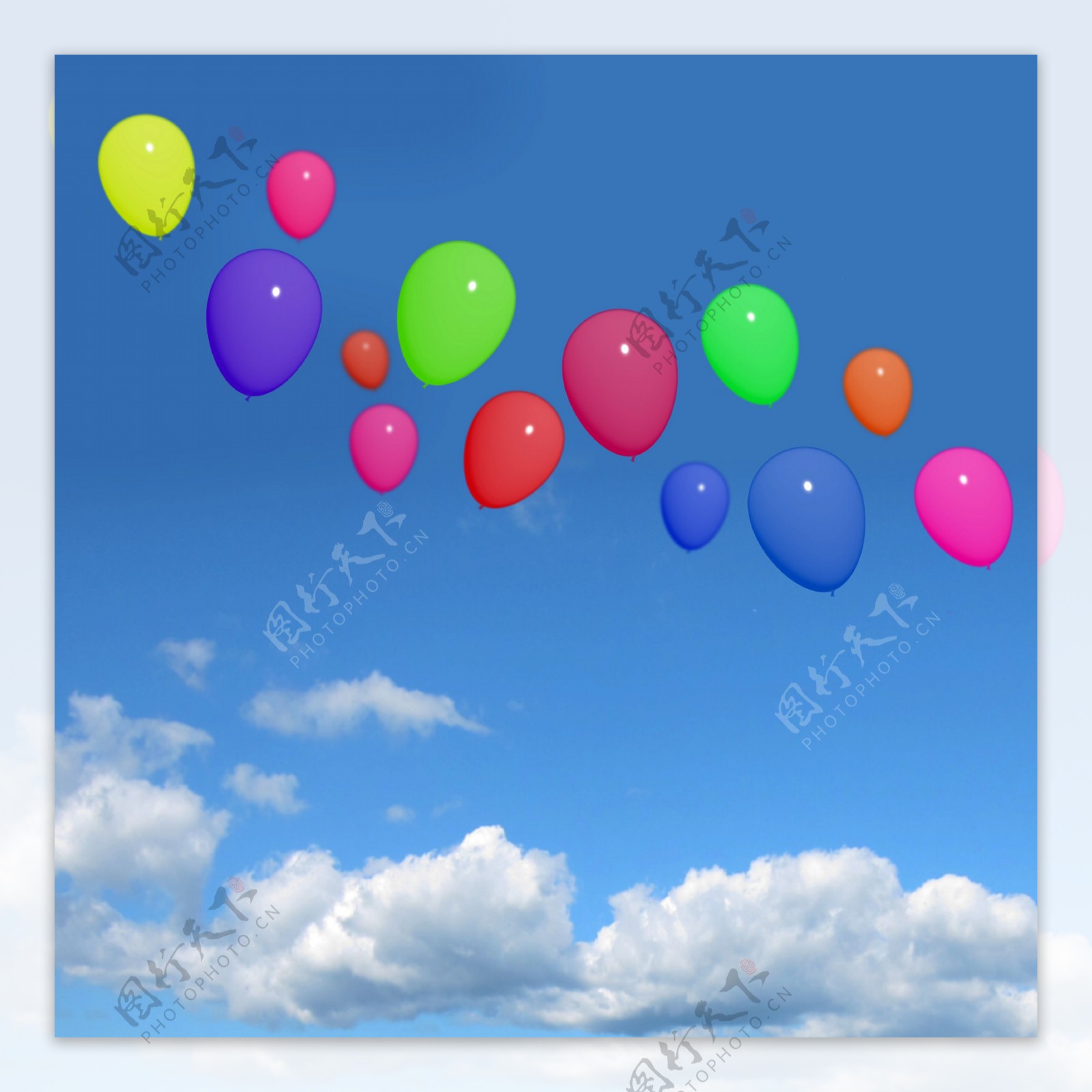 节日的彩色气球在空中的生日或周年庆典