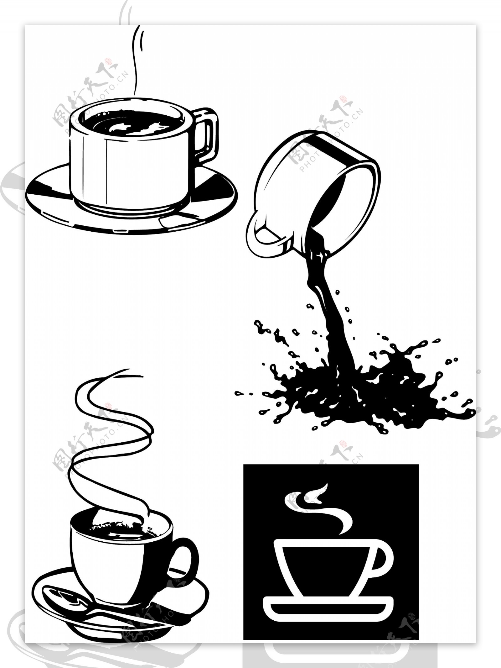 4款咖啡图案图片