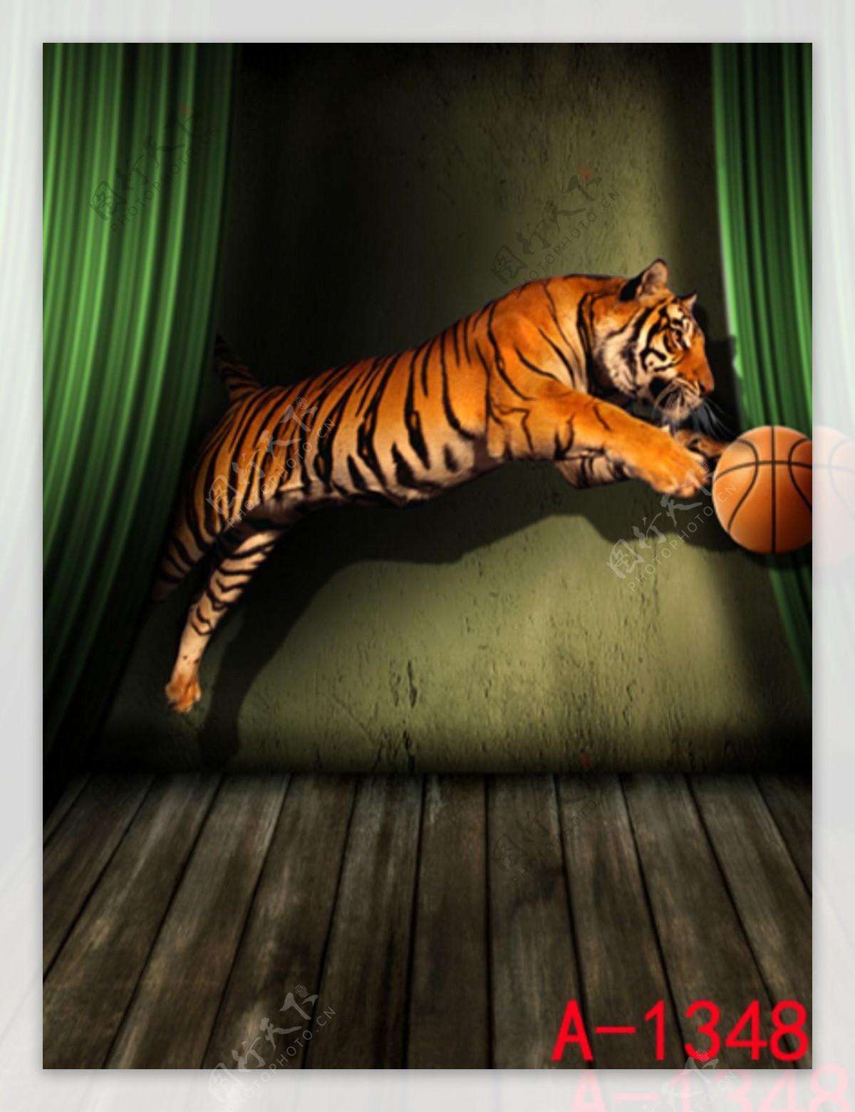 老虎篮球背景布