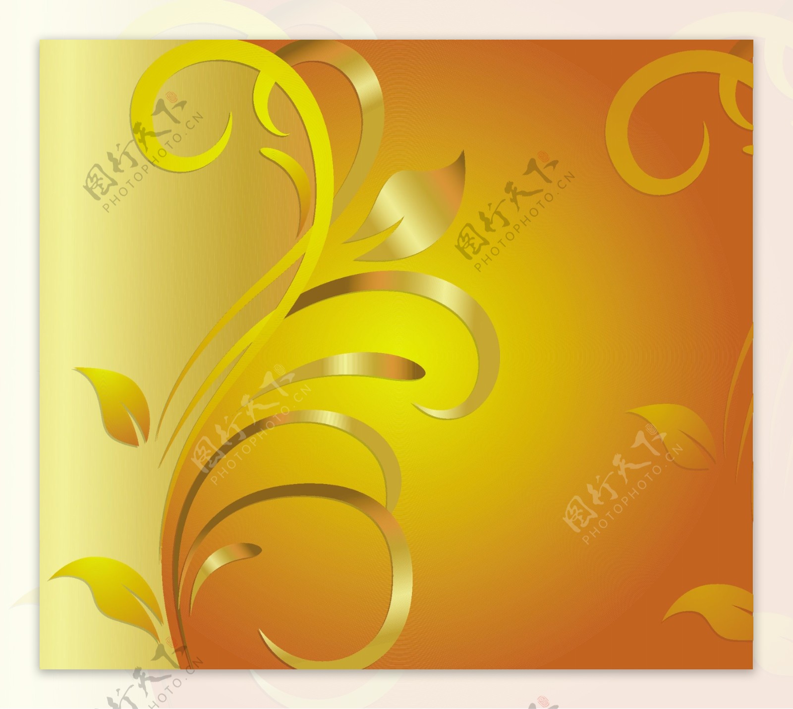 金色的漩涡装饰华丽的兴起背景