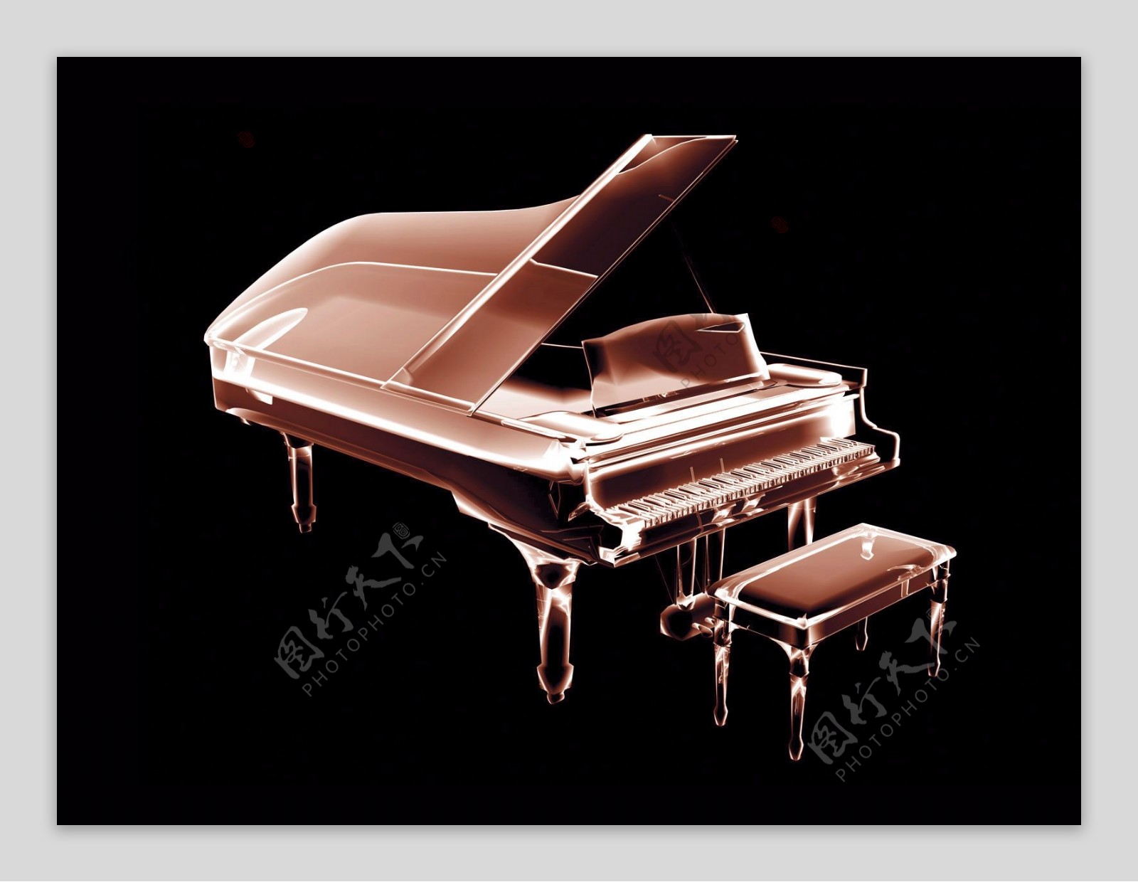 透视钢琴模型图片