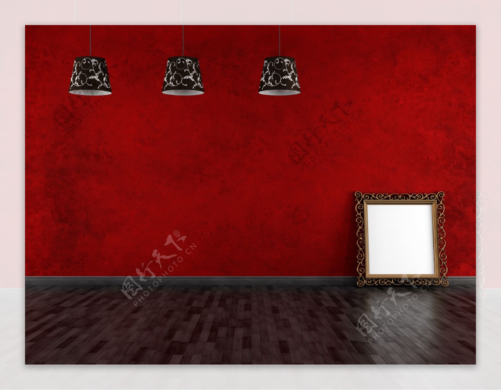 红色背景墙装饰