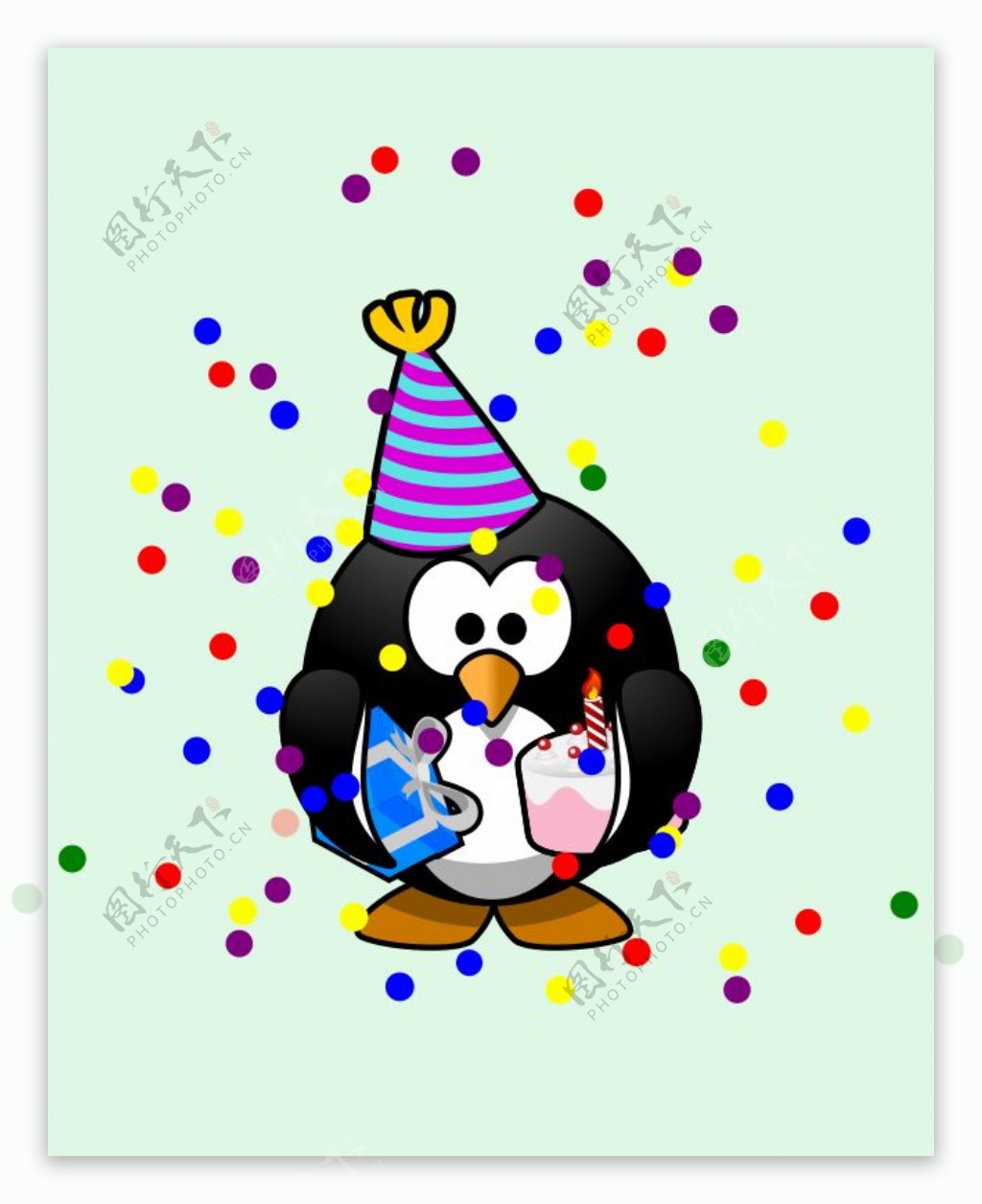 企鹅的生日卡