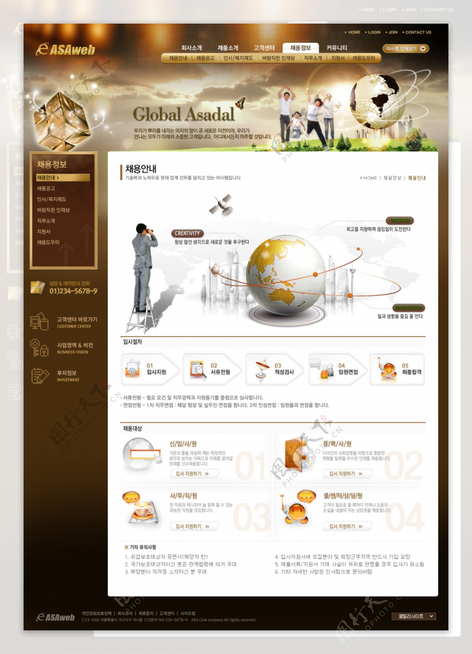 韩国商业电子网站内页模板图片