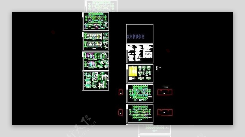 三层双拼砖混结构别墅设计图32x12