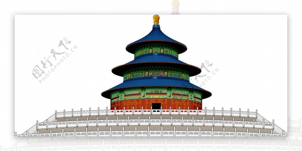 北京著名建筑天坛矢量素材图片