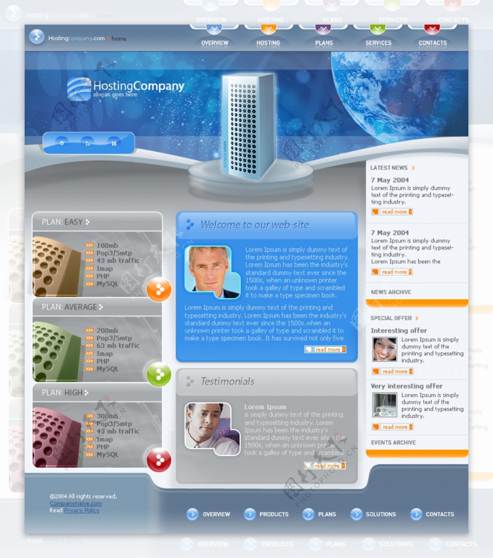 欧美科技类网页模板home图片