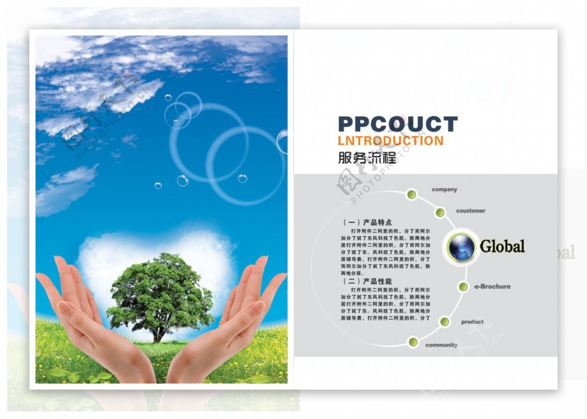 企业产品服务流程画册PSD分