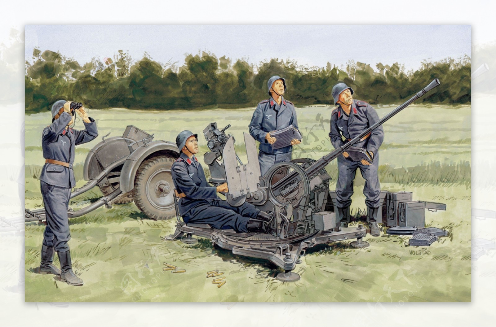 二战德军空军20mm高射炮小组