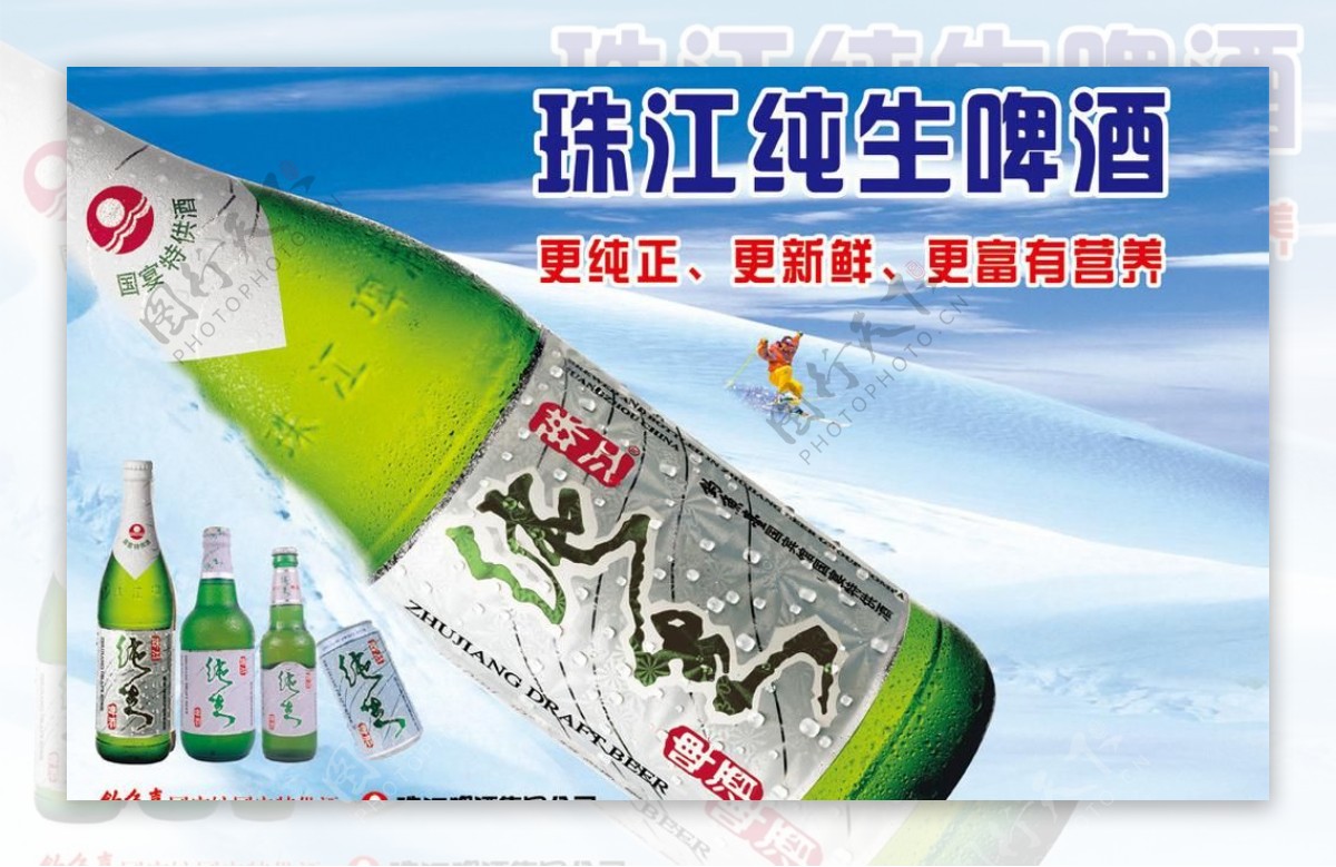 珠江纯生啤酒图片