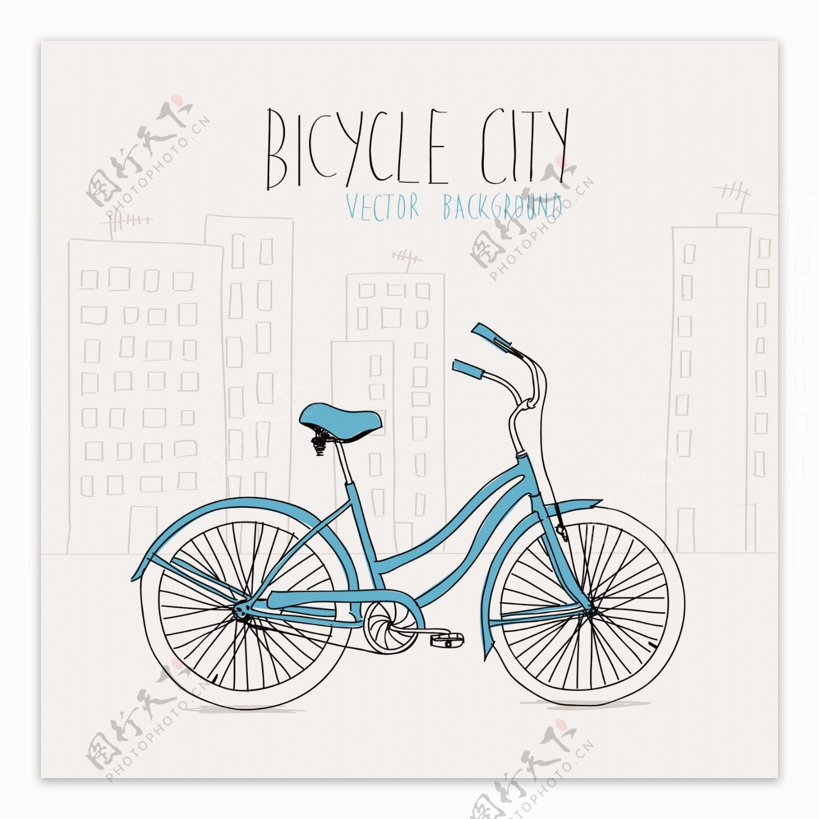 自行车手画插画