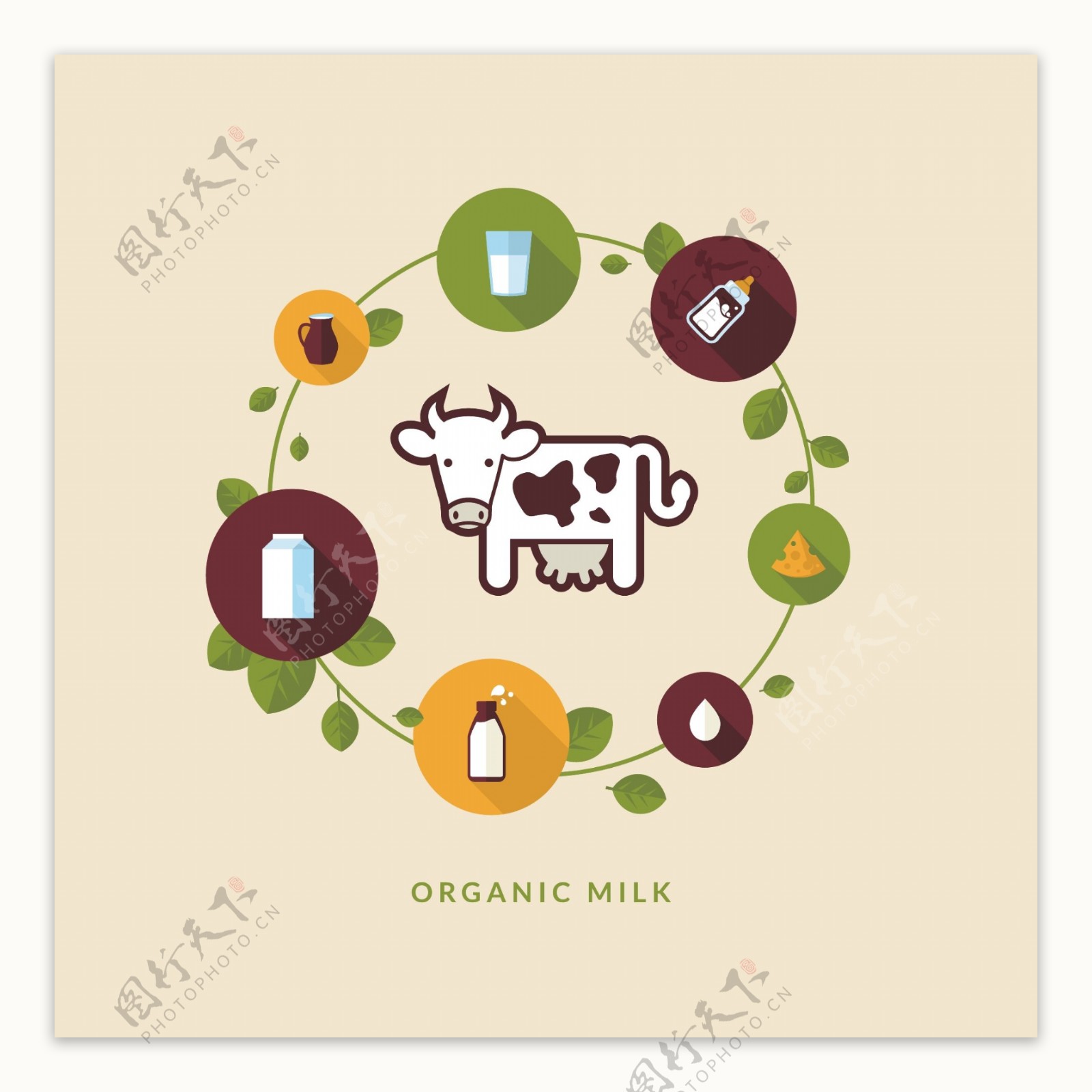 扁平牛奶logo文件