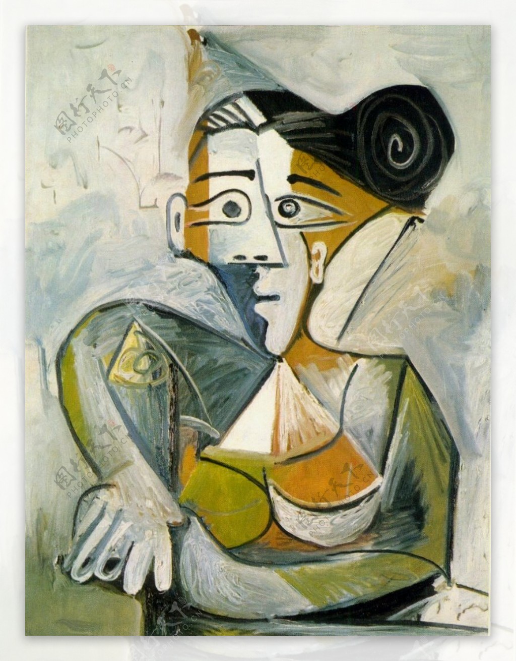 1962Femmeassise1西班牙画家巴勃罗毕加索抽象油画人物人体油画装饰画
