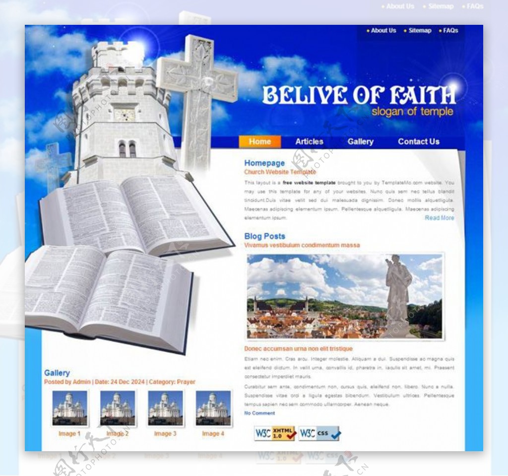 教堂信仰CSS网页