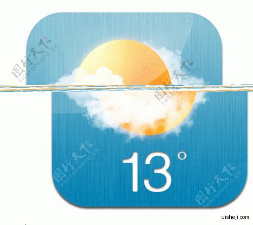 PhotoShop绘制苹果风格天气主题手机应用图标