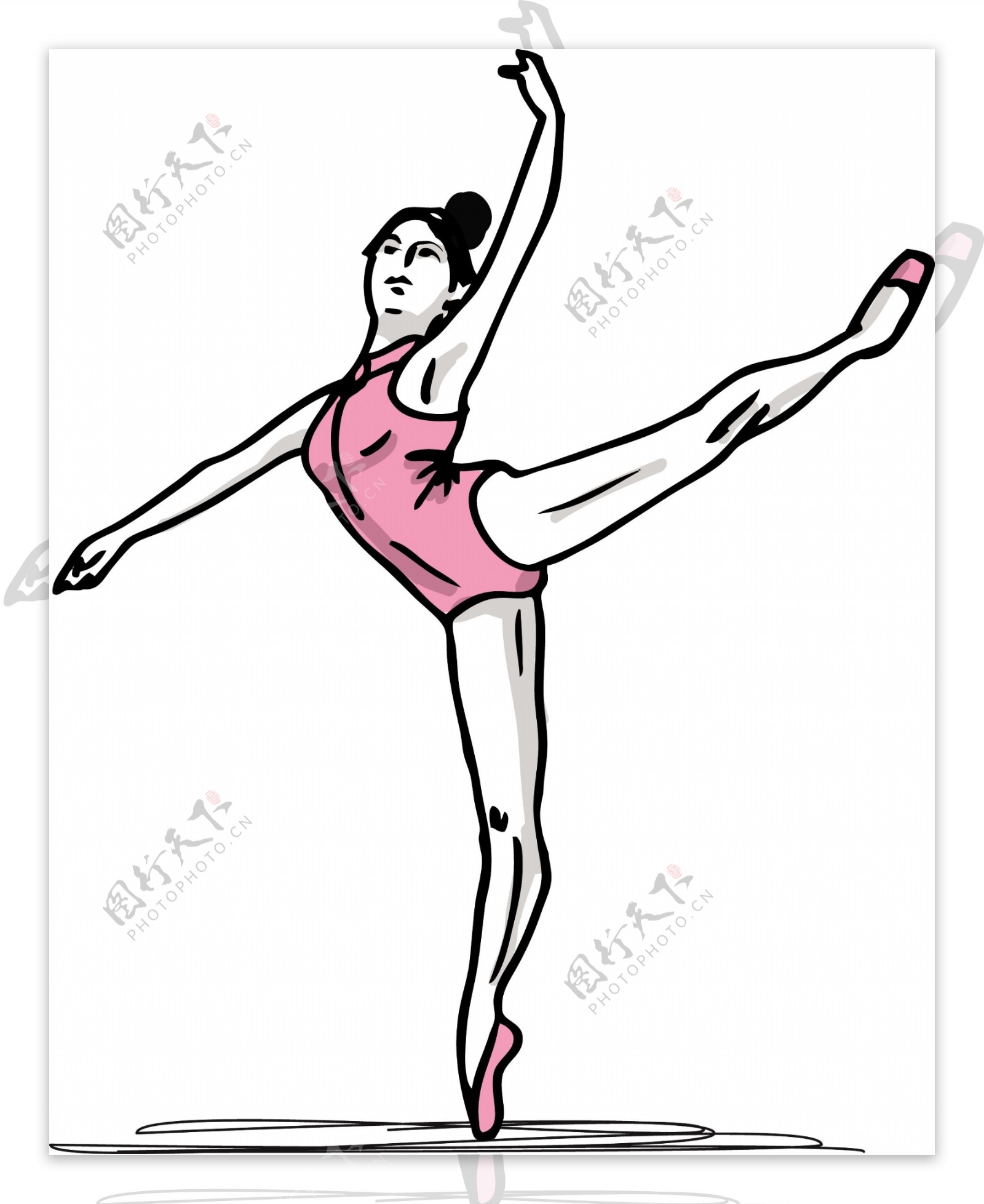 芭蕾舞者矢量插画草图