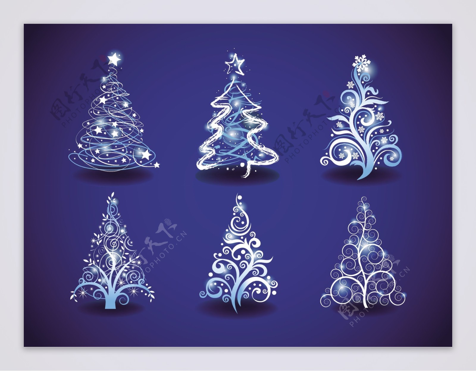 蓝色炫丽圣诞树