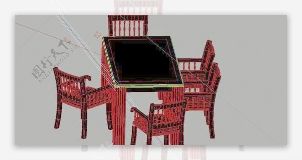 室内装饰家具桌椅组合323D模型