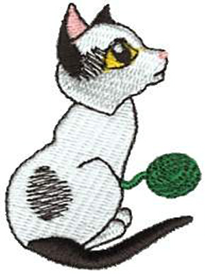 绣花动物色彩猫白色免费素材