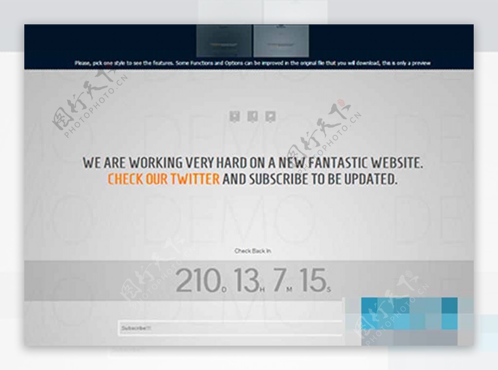 灰色网站上线倒计时css模板下载