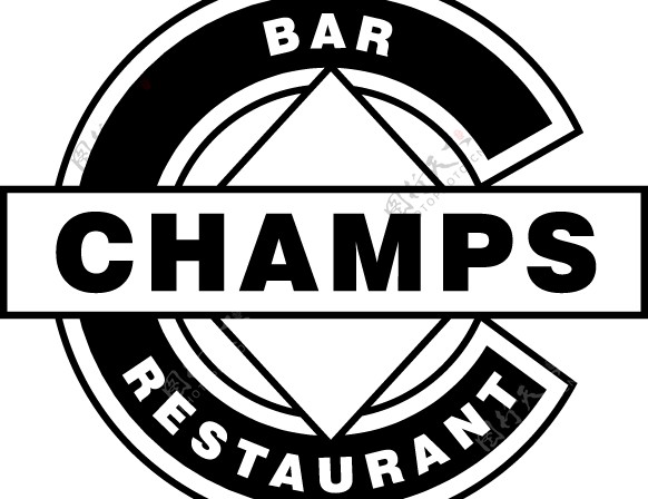 ChampsBarRestaurantlogo设计欣赏香榭丽舍酒吧餐厅标志设计欣赏