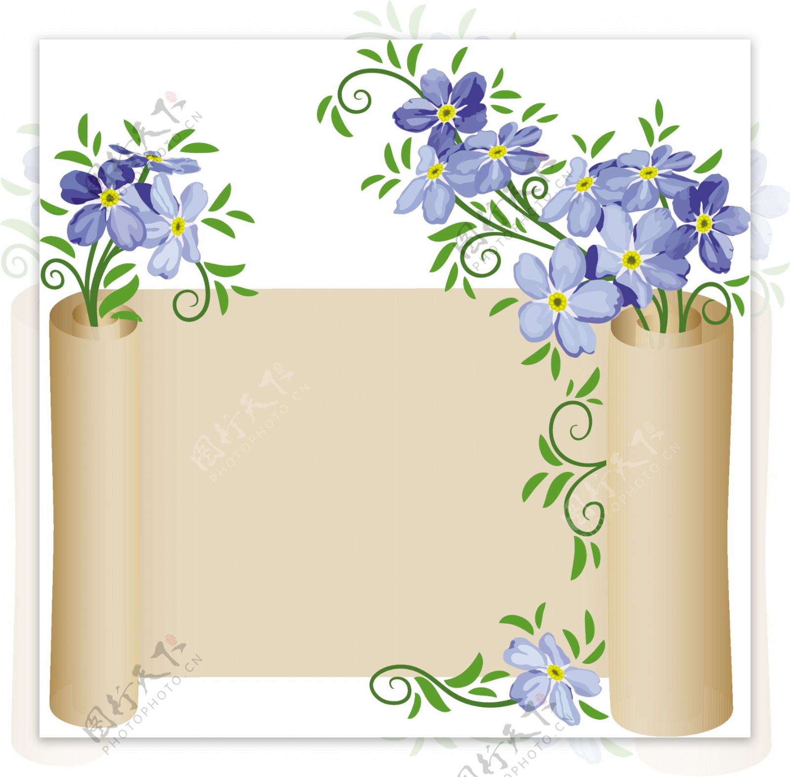 梦幻花纹花卉纸张图片