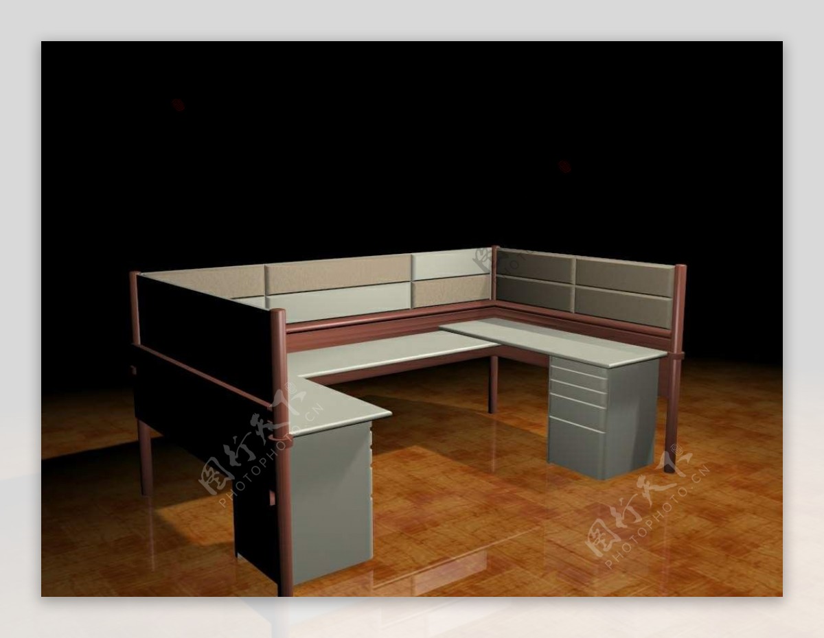 办公家具办公桌3d模型3d素材模板245