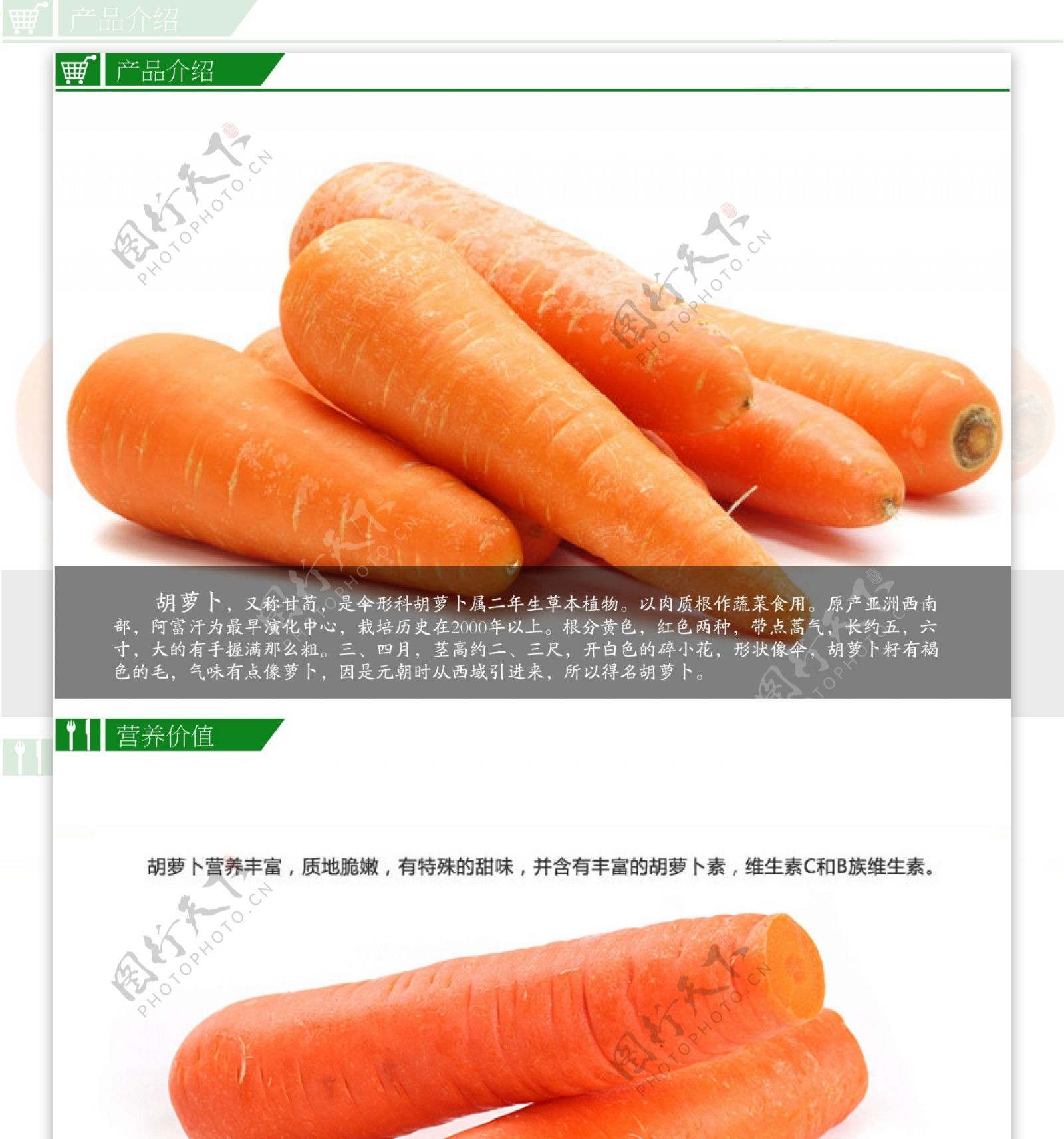 胡萝卜农产品详情页