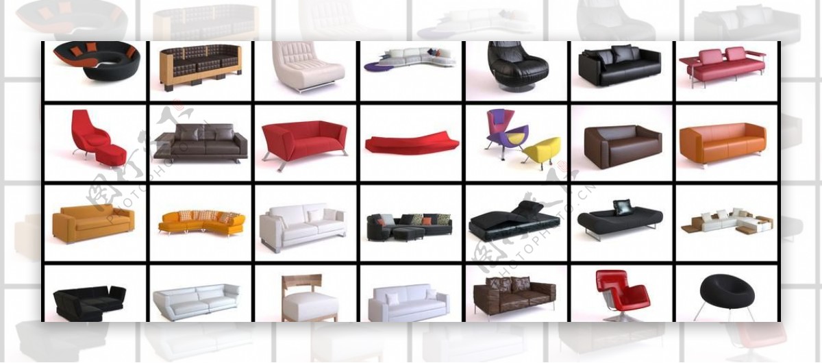 多款精美沙发3d模型图片