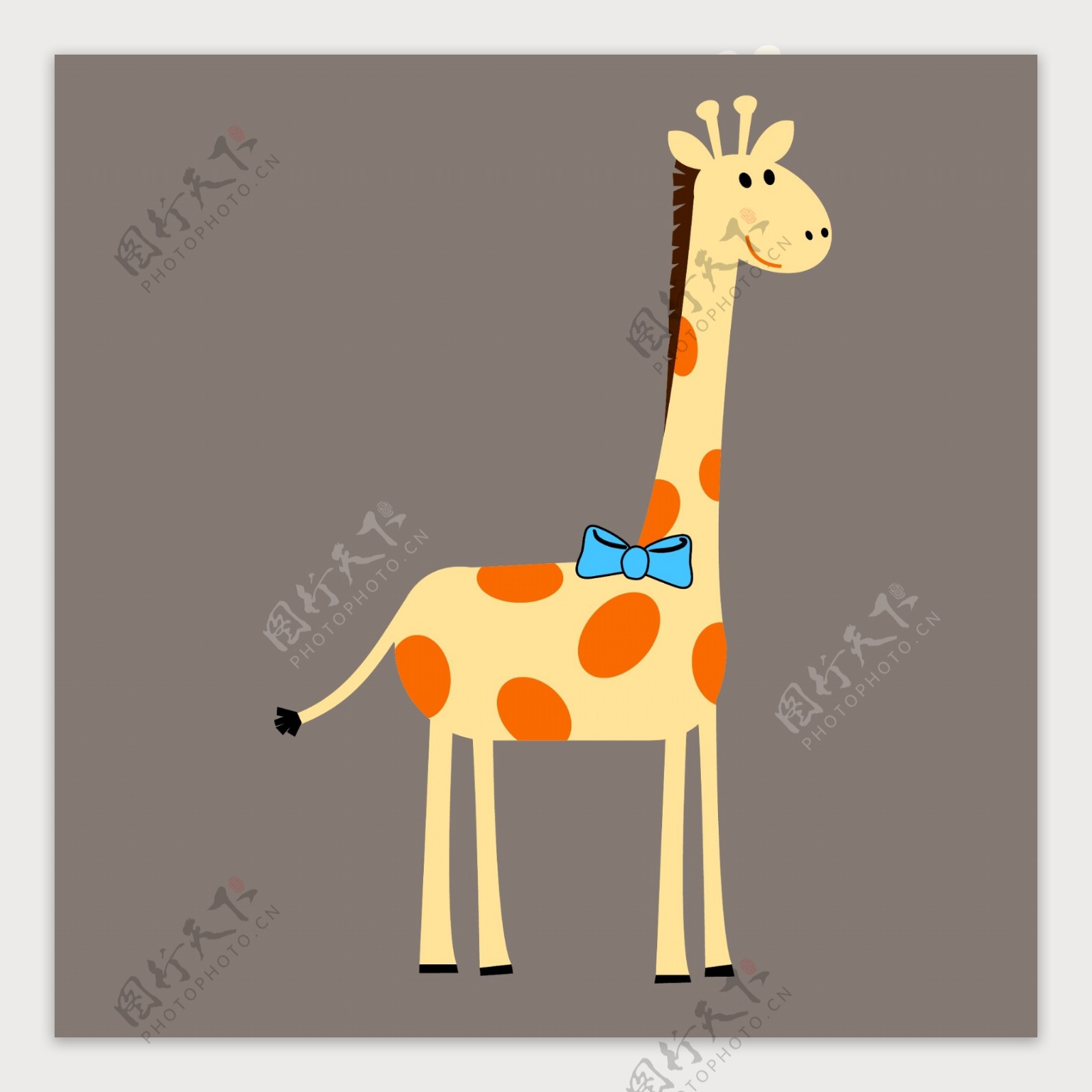 印花矢量图卡通卡通动物长颈鹿几何动物拼接专题免费素材