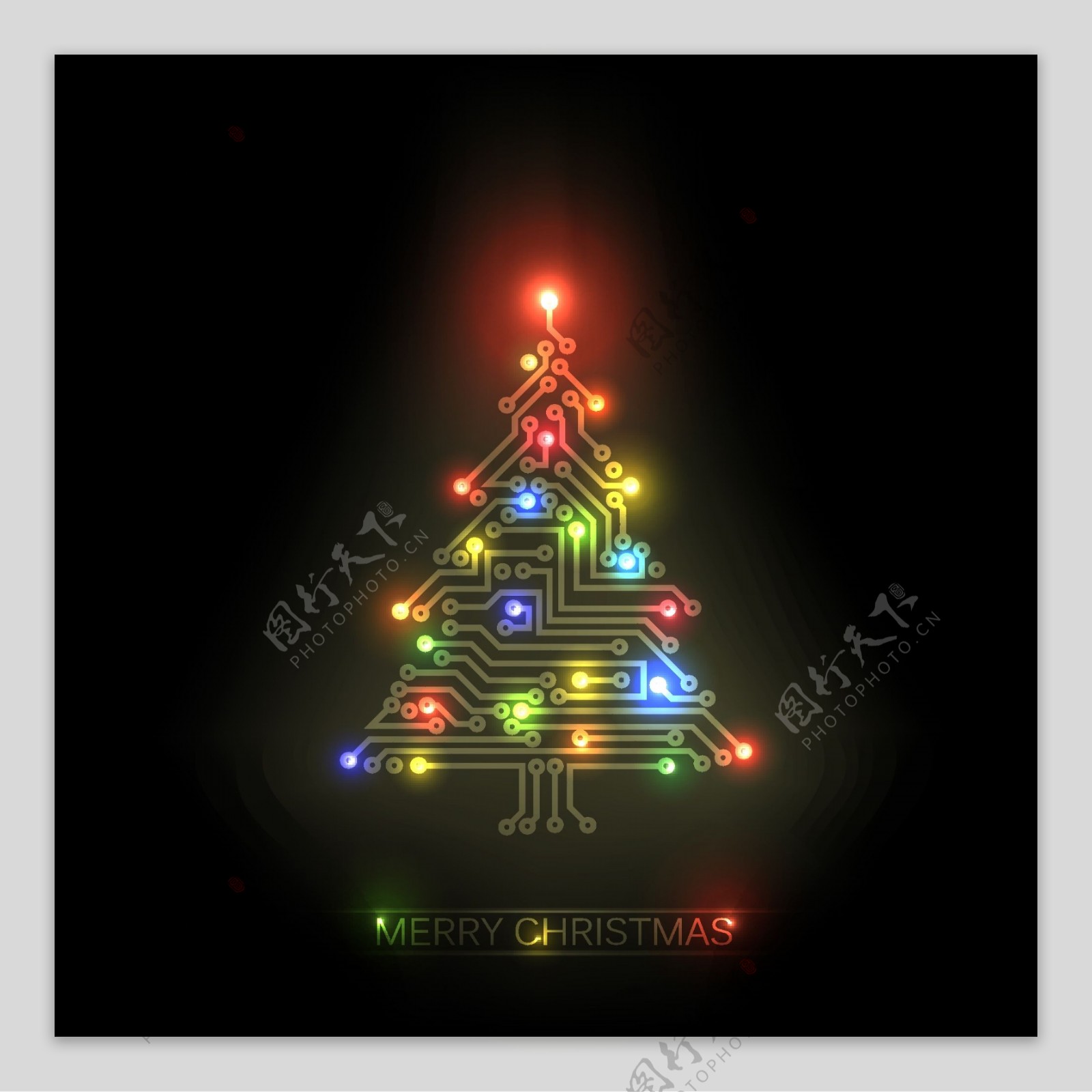 丰富多彩的圣诞树矢量素材02