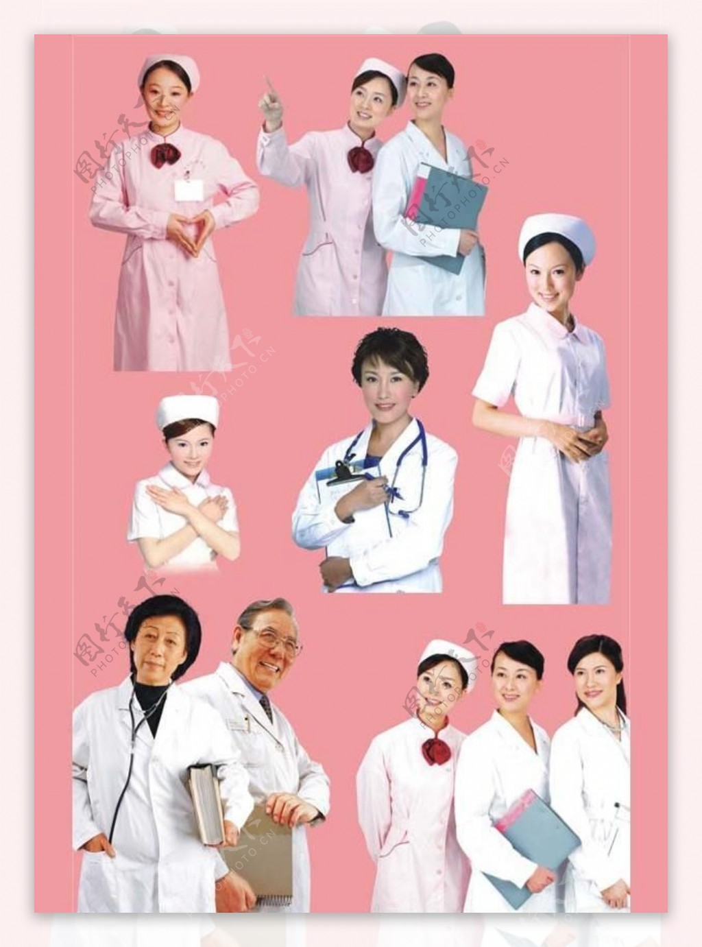 妇科医生男女医生护士医务人员图片