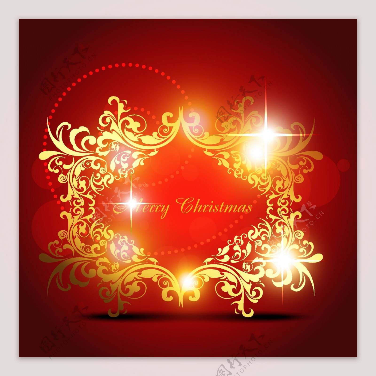 红色背景爱的礼赞圣诞节活动海报