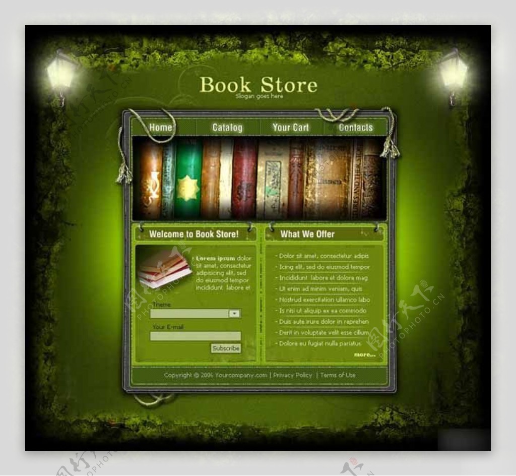 绿色神秘书屋网页模板