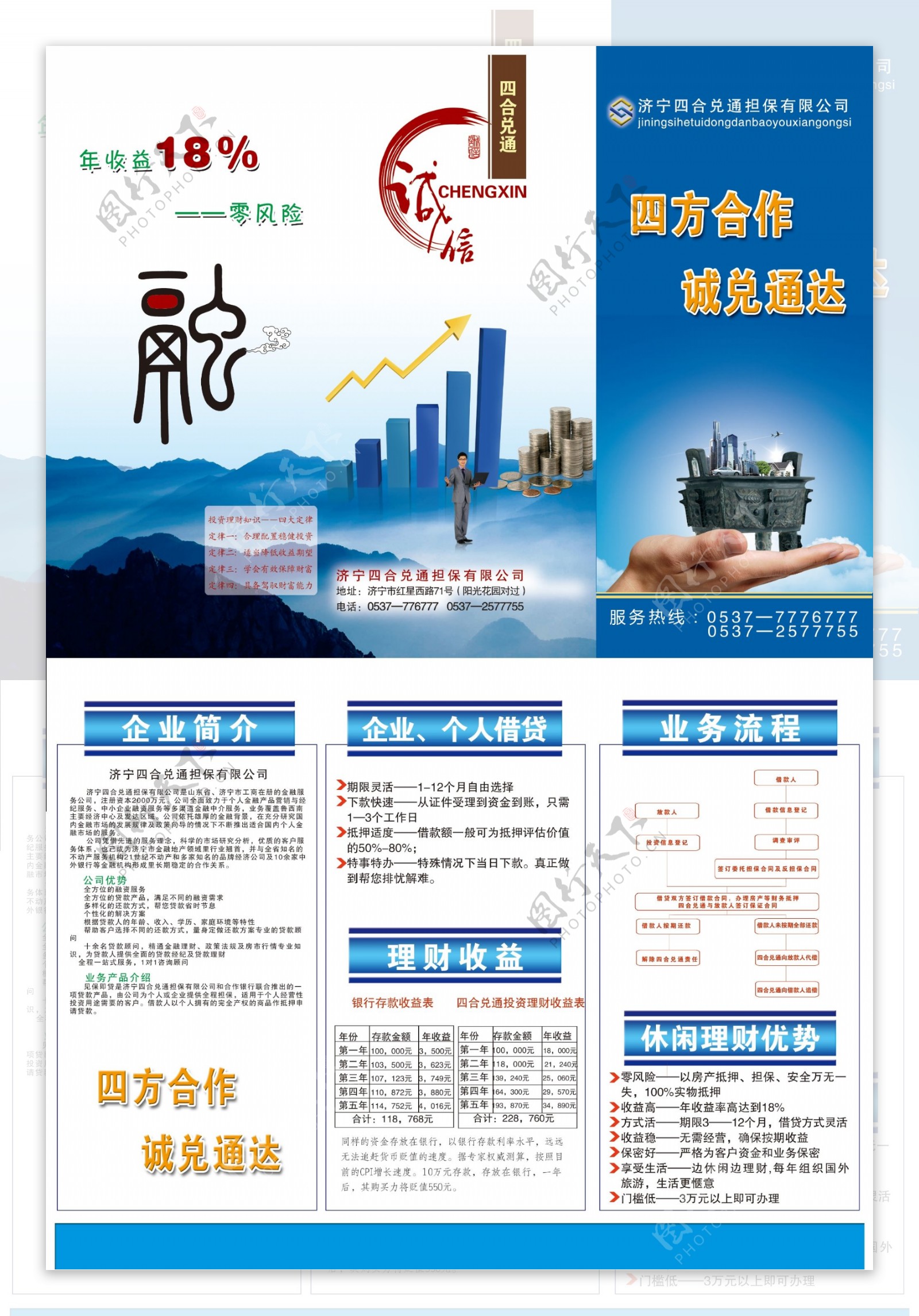 金融彩页三折页图片