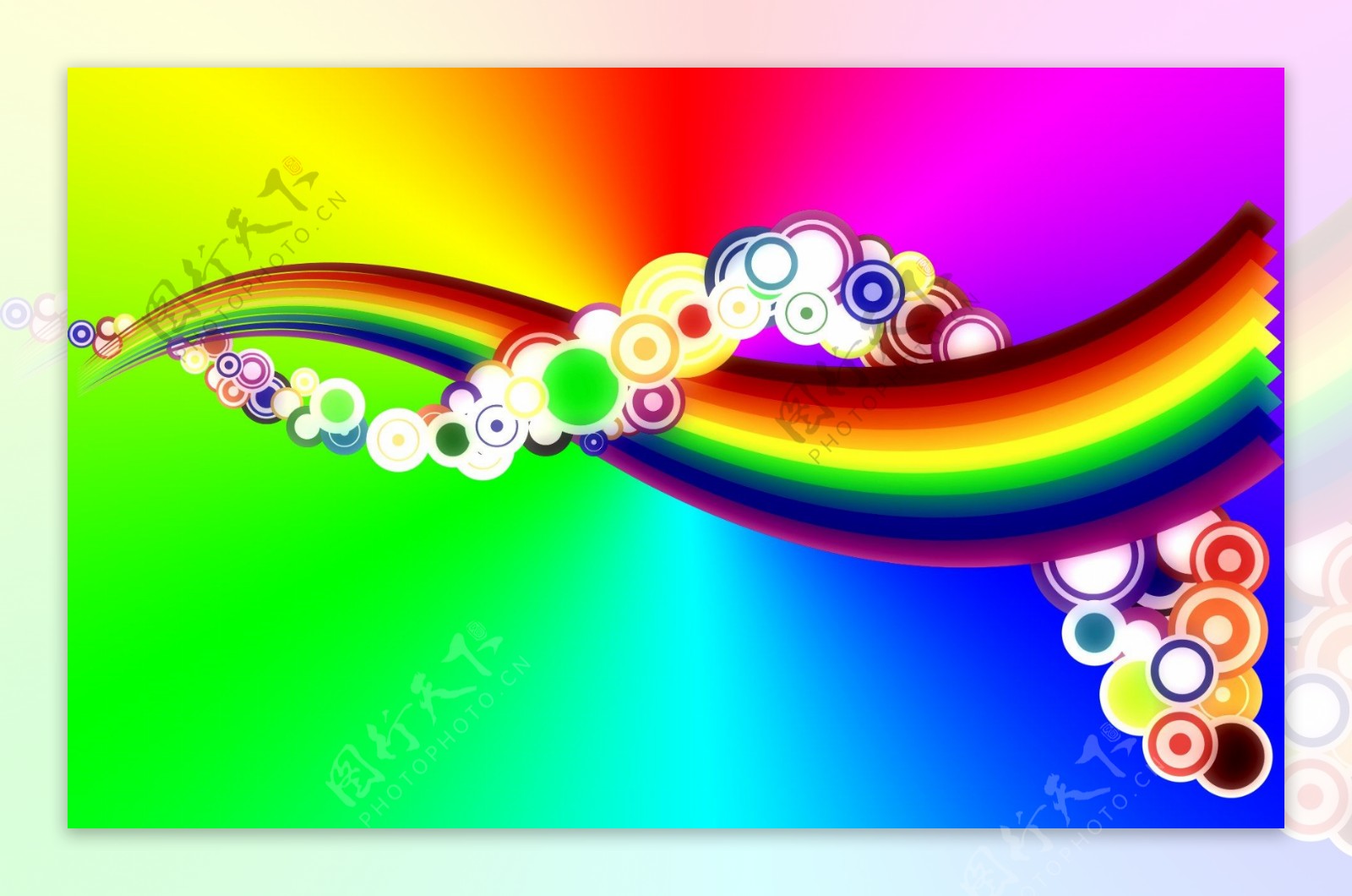 彩虹流线设计背景图