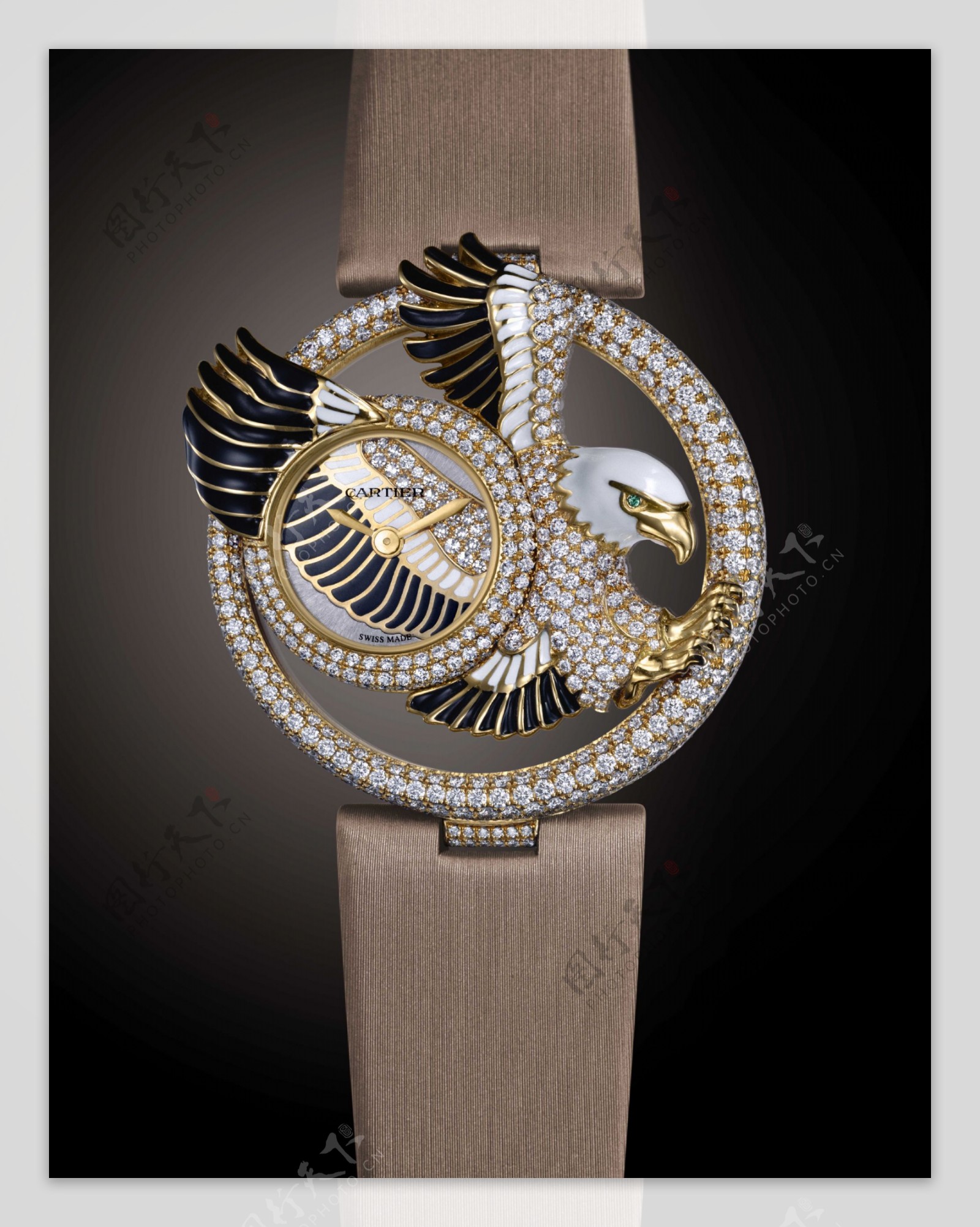 卡地亚2009新款钻石腕表精美大图图片